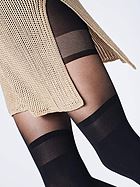 Patterned pantyhose, opaque fabric, flat seam